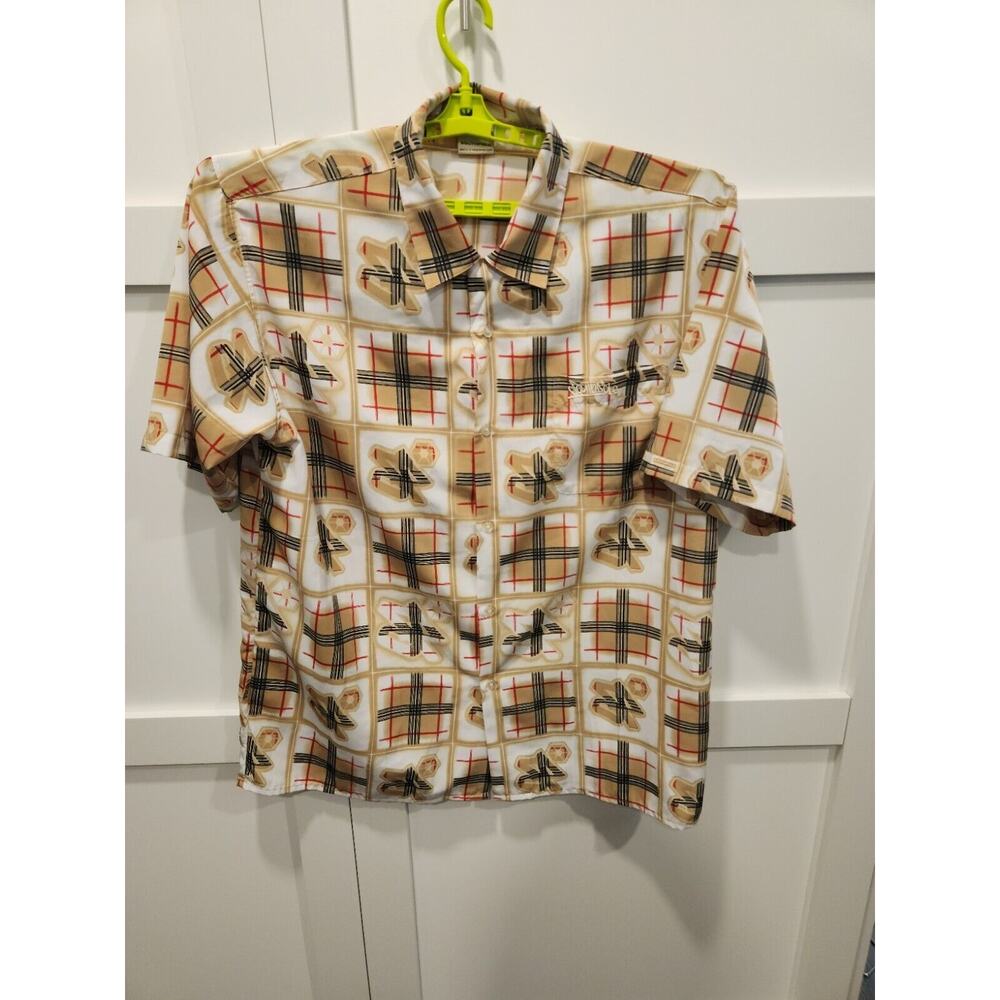 Southpole Shirt Mens XL Beige Plaid Short Sleeve Street Urban Skate Funky Y2k